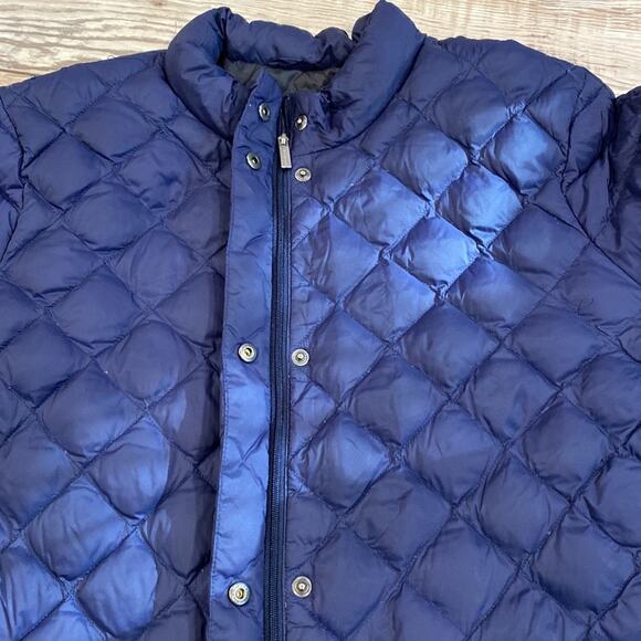 Land's End Beautiful Blue Quilted Puffer Down Jacket Size 1X - Picture 6 of 12